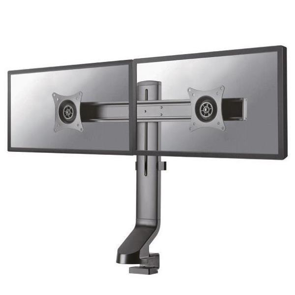 Neomounts FPMA-D860D - Kit montaggio - video full-motion - per 2 display LCD - nero - dimensione schermo: 10"-27" - installabile con morsetto, rondella, montabile su desk