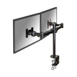 Neomounts FPMA-D960D - Kit montaggio - video full-motion - per 2 display LCD - nero - dimensione schermo: 10"-27" - installabile con morsetto, montabile su desk