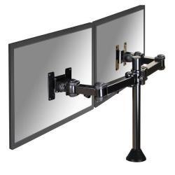 Neomounts FPMA-D960DG - Kit montaggio - video full-motion - per 2 display LCD - nero - dimensione schermo: 10"-27" - rondella, montabile su desk