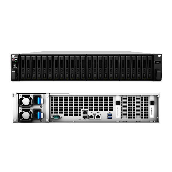 Synology FlashStation FS6400 - Server NAS - 24 alloggiamenti - montabile in rack - RAID RAID 0, 1, 5, 6, 10, JBOD, RAID F1 - RAM 32 GB - Gigabit Ethernet / 10 Gigabit Ethernet - iSCSI supporto - 2U