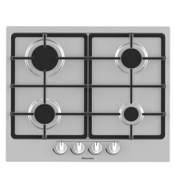 Hisense GM643XF - Piano cottura a gas - 4 piastre - Nicchia - larghezza: 55.8 cm - prof. 47.8 cm - acciao inox - acciaio inossidabile