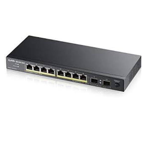 Zyxel GS1100-10HP - Switch - unmanaged - 8 x 10/100/1000 (PoE+) + 2 x Gigabit SFP - desktop, montaggio a parete - PoE+ (130 W)