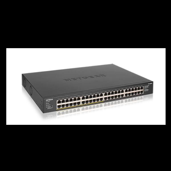 NETGEAR GS348PP - Switch - unmanaged - 48 x 10/100/1000 (24 PoE+) - desktop, montabile su rack - PoE+ (380 W)