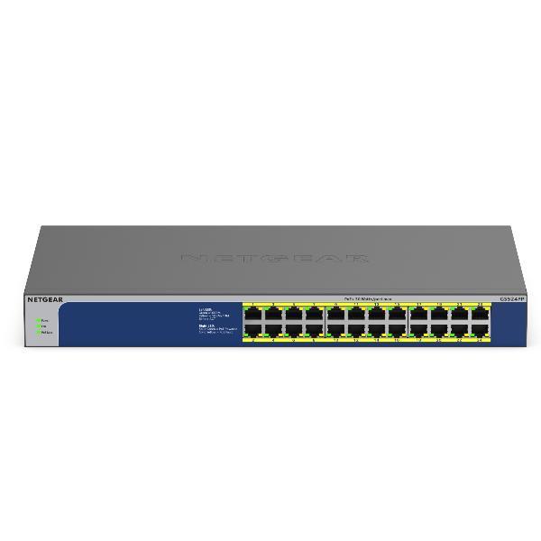 NETGEAR GS524PP - Switch - unmanaged - 24 x 10/100/1000 (PoE+) - desktop, montabile su rack - PoE+ (300 W) - 100 - 230 V CA