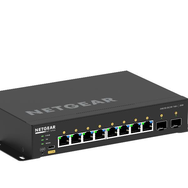 NETGEAR AV Line M4250-10G2XF-PoE+ - Switch - L3 - gestito - 10 x 10/100/1000 (8 PoE+) + 2 x 10 Gigabit SFP+ - flusso d'aria da laterale a laterale - montabile su rack - PoE+ (240 W)
