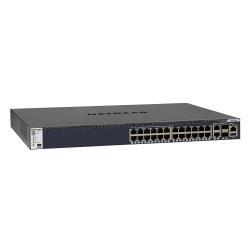 NETGEAR M4300-28G - Switch - L3 - gestito - 2 x 10/100/1000/10000 + 2 x 10 Gigabit SFP+ + 24 x 10/100/1000 - flusso d'aria da anteriore a posteriore - montabile su rack