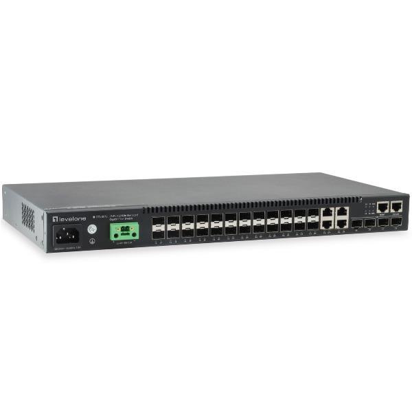 LevelOne KILBY GTL-2872 - Switch - L3 Lite - gestito - 20 x Gigabit SFP + 4 x 10/100/1000 in condivisione + 4 x 10 Gigabit SFP+ - montabile su rack - 120/230 V CA / 48 - 60 V CC