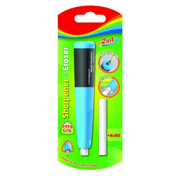 KEYROAD 2 in 1 - Gomma da cancellare/temperamatite a cilindro - disponibile in colori assortiti