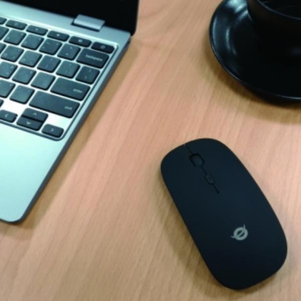 Conceptronic LORCAN - Mouse - ergonomico - per destrorsi e per sinistrorsi - 4 pulsanti - senza fili - Bluetooth 3.0 - nero
