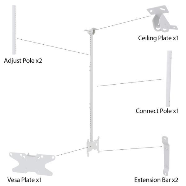 ITB Solution Staffa a soffitto VESA 200×200 – Silve - MB4757