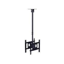 Multibrackets Public Ceilingmount Medium Back to Back - Kit montaggio (montaggio a soffitto, palo telescopico, 2 piastre) - per 2 pannelli LCD / plasma - acciaio - nero - dimensione schermo: 32"-46" - installabile a soffitto
