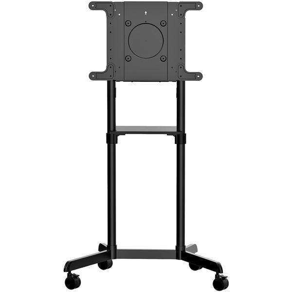 StarTech.com Carrello porta TV con ruote - Supporto TV portatile per schermi VESA da 37-70" (70 kg) - Supporto TV con ripiano e scomparto di appoggio - Schermo girevole/inclinabile (MBLTVSTNDEC) - Carrello - per pannello piatto - acciaio - dimensione sche