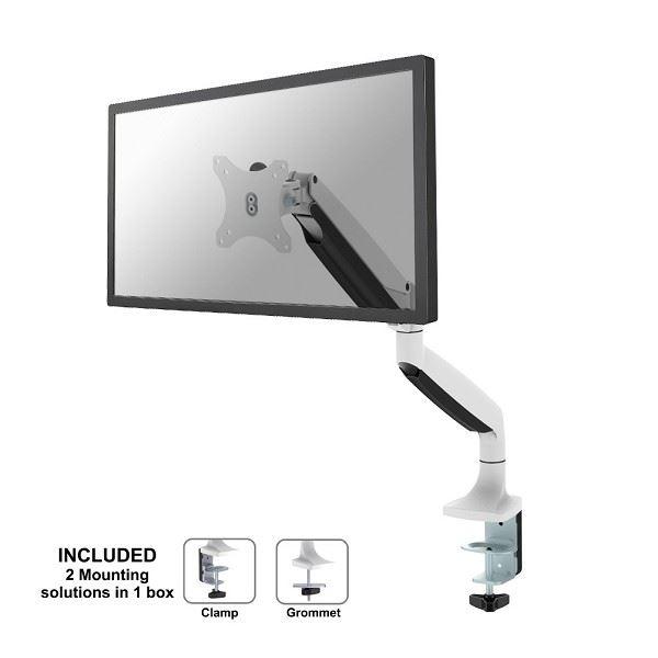 Neomounts NM-D750 - Kit montaggio - video full-motion - per display LCD - bianco - dimensione schermo: 10"-32" - installabile con morsetto, rondella, montabile su desk