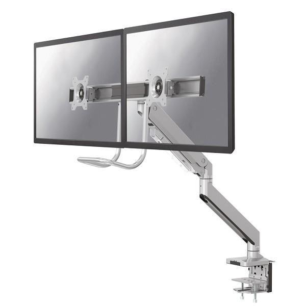 Neomounts NM-D775DX - Kit montaggio - video full-motion - per 2 display LCD - argento - dimensione schermo: 10"-32" - installabile con morsetto, rondella, montabile su desk