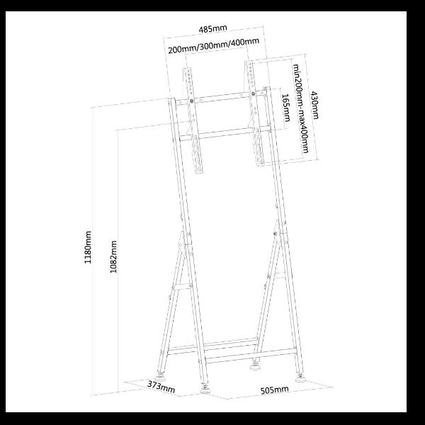 Neomounts PLASMA-M1000 - Supporto - per pannello piatto - nero - dimensione schermo: 32"-55" - supporto a pavimento