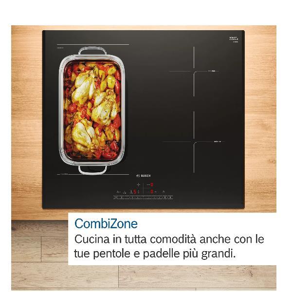 Bosch Serie | 4 PVS611BB6E - Piano cottura a induzione - 4 piastre - Nicchia - larghezza: 56 cm - prof. 49 cm - nero - senza cornice