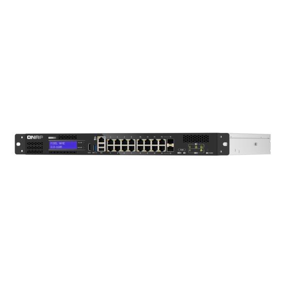 QNAP QGD-1600 - Switch - intelligente - 4 x 10/100/1000 (PoE++) + 10 x 10/100/1000 (PoE+) + 2 x combo Gigabit SFP (PoE+) - montabile su rack - AC
