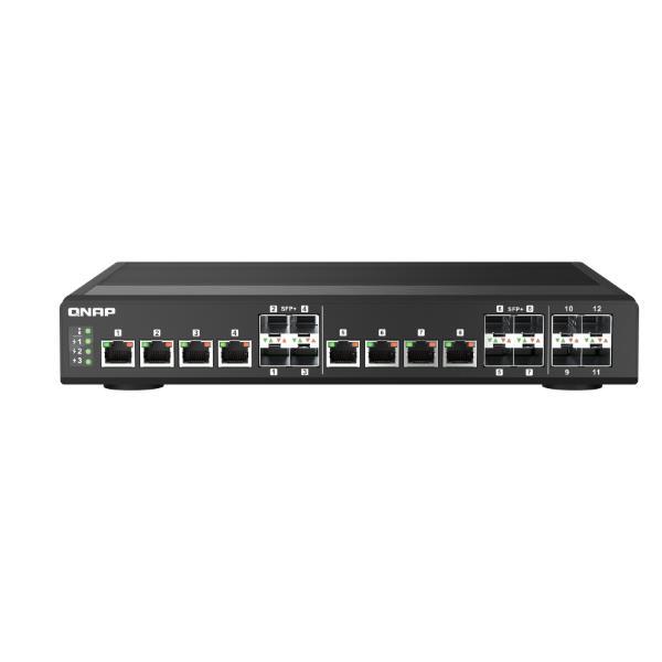 QNAP QSW-IM1200-8C - Switch - gestito - 4 x 10 Gigabit SFP+ + 8 x combo 10 Gigabit SFP+/RJ-45 - montabile su rack - alimentazione CC