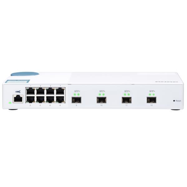 QNAP QSW-M408S - Switch - gestito - 8 x 10/100/1000 + 4 x 10 Gigabit SFP+ - desktop