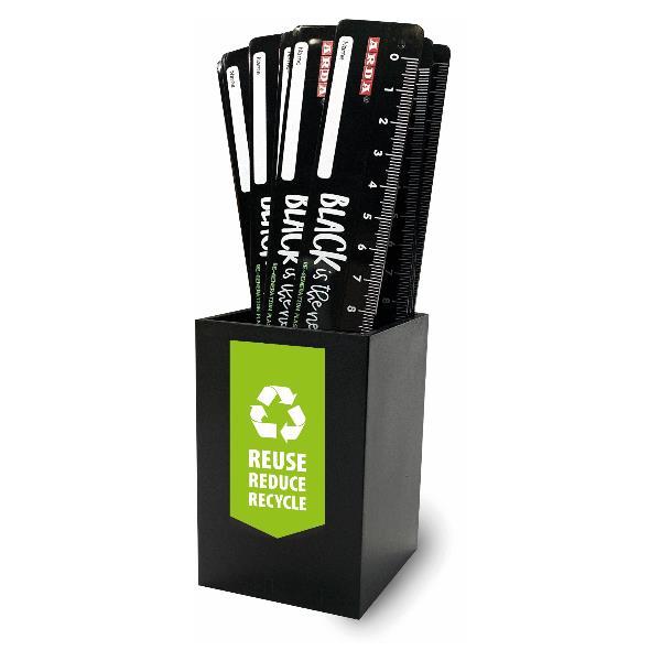ARDA BLACK is the new GREEN - Righello - assortiti - 16 cm - plastica riciclata (pacchetto di 24)