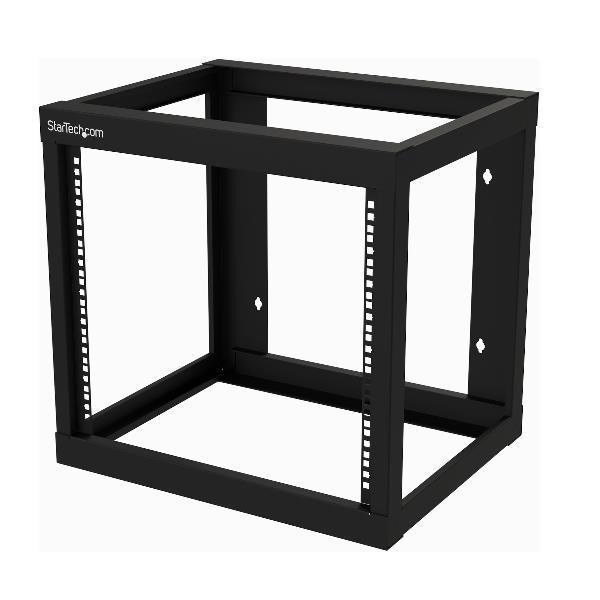 StarTech.com Armadio Server Rack a muro 9U - Telaio aperto a 2 staffe - 18 in. di prof. - Capacità 80 Kg - Acciao - Nero (RK619WALLO) - Rack a telaio aperto - 2 post - montaggio a parete - nero - 9U - 19"