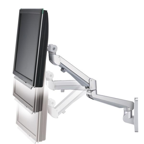 ITB Solution - Kit montaggio (piastra VESA a rilascio rapido) - per Monitor - gas spring - Alluminio - argento - dimensione schermo: 10"-30" - installabile a parete