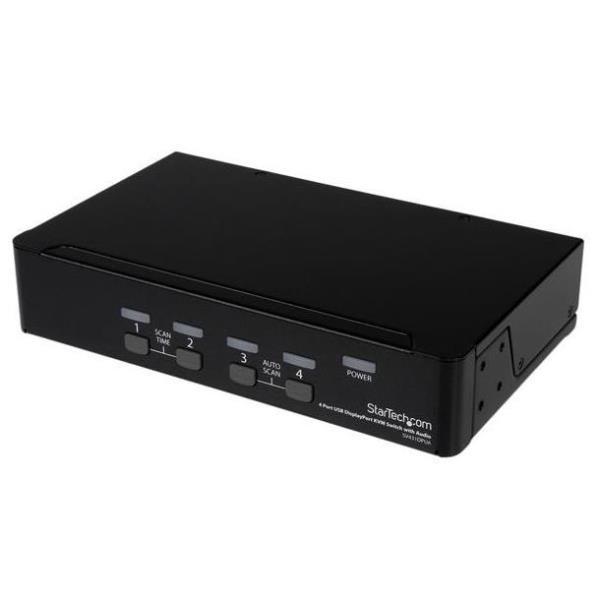 StarTech.com Switch KVM DisplayPort a 4 porte con audio - Commutatore USB, tastiera, Mouse, computer per monitor DP - 2560x1600 (SV431DPUA) - Switch KVM / audio / USB - 4 x KVM / audio / USB - 1 utente locale - desktop - per P/N: DP4N1USB6, IM12D1500P, SV