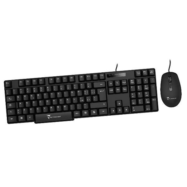TECHMADE KIT TASTIERA E MOUSE USB LAYOUT ITALIANO BLACK