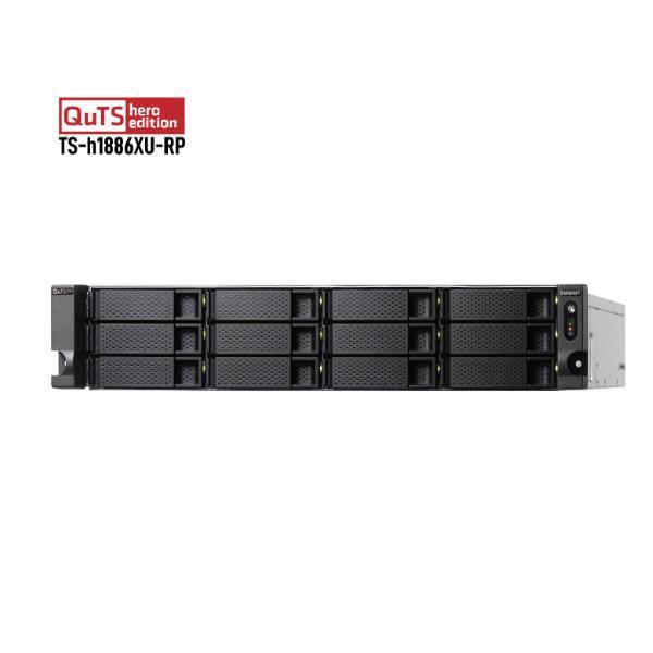 QNAP TS-h1886XU-RP R2 - Server NAS - 18 alloggiamenti - montabile in rack - SATA 6Gb/s - RAID 0, 1, 5, 6, 10, 50, JBOD, 60, RAID TP - RAM 32 GB - 2.5 Gigabit Ethernet / 10 Gigabit Ethernet - iSCSI supporto - 2U