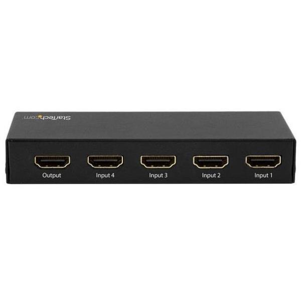 StarTech.com VS421HD20, HDMI, Nero, 60 Hz, 1280 x 720 (HD 720), 1920 x 1080 (HD 1080), 1920 x 1200 (WUXGA), 2560 x 1600 (WQXGA), 3840 x 2160, Potenza, 3840 x 2160 Pixel