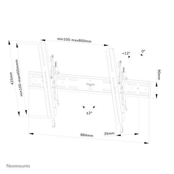Neomounts by Newstar Select WL35S-850BL18 - Kit montaggio (elemento a parete, adattatore mensola) - per display LCD - bloccabile