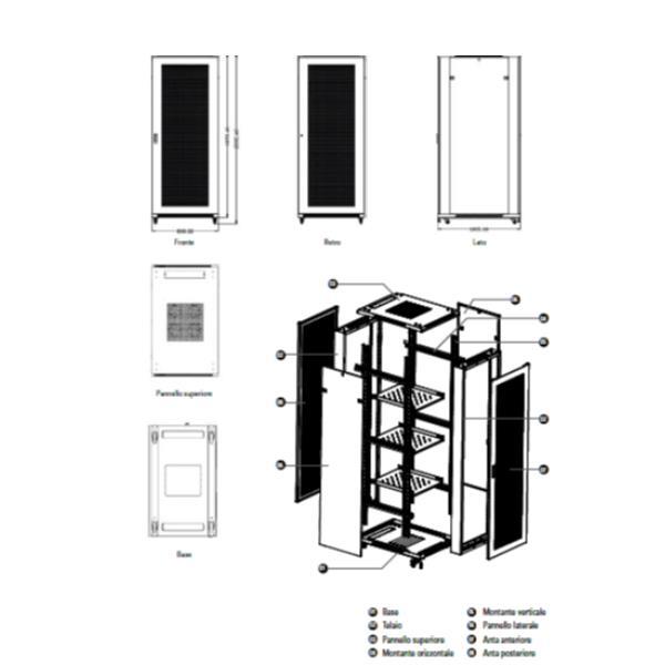 WP RACK RSB SERVER SERIES - Rack cabinet - nero, RAL 9005 - 32U - 19"