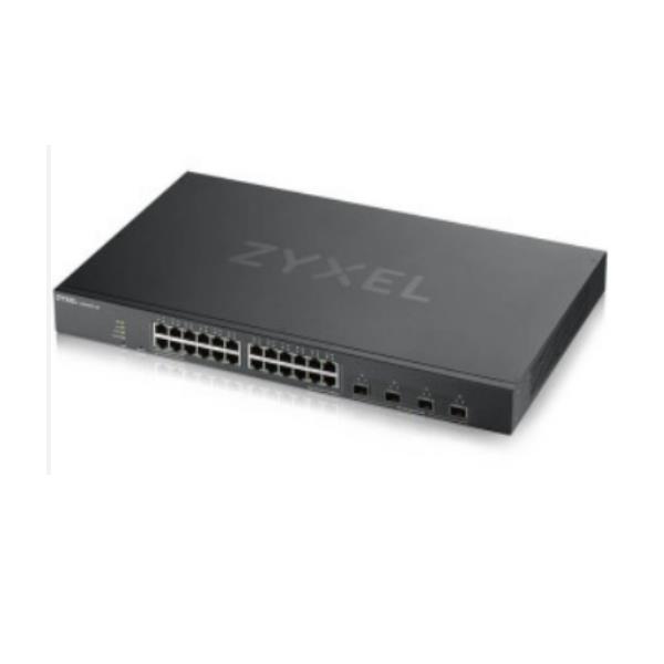 Zyxel XGS2220 Series XGS2220-30HP - Switch - 24-port GbE L3 access, NebulaFLEX Cloud, with 6 10G uplink - gestito - 16 x 10/100/1000 (PoE+) + 8 x 10/100/1000 (PoE++) + 2 x 1/2.5/5/10 (PoE++) + 4 x 10 Gigabit SFP+ - desktop, montabile su rack - PoE++ (400