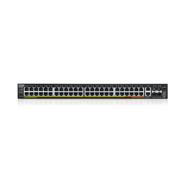 Zyxel XGS2220 Series XGS2220-54FP - Switch - L3 access, NebulaFLEX Cloud, 960 W - gestito - 48 x Gigabit Ethernet + 6 x 10 Gigabit (uplink) - desktop, montabile su rack - PoE++ (960 W)