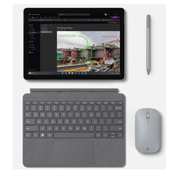 Microsoft Surface Go 4 for Business - Tablet - Intel N-series - N200 / fino a 3.7 GHz - Win 11 Pro - UHD Graphics - 8 GB RAM - 256 GB SSD - 10.5" touchscreen 1920 x 1280 - NFC, Wi-Fi 6 - platino