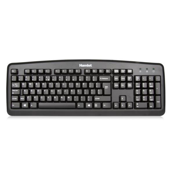 Hamlet XKKITA2-U4W-BK - Tastiera - USB - Statunitense con il simbolo dell'euro - nero