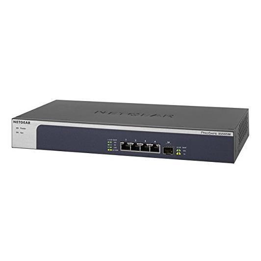 NETGEAR XS505M - Switch - unmanaged - 4 x 10 Gigabit Ethernet + 1 x 10 Gigabit SFP+ - desktop, montabile su rack