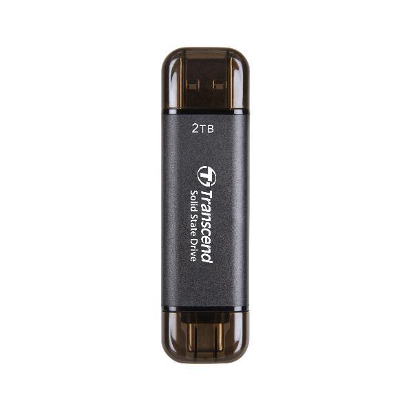 Transcend ESD310 - SSD - 512 GB - esterno (portatile) - USB 3.2 Gen 2x1 (USB-C connettore) - argento