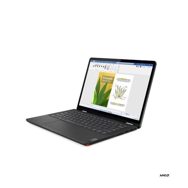 Lenovo 13w Yoga Gen 2 82YR - Design ruotabile - AMD Ryzen 5 7530U / 2 GHz - Win 11 Pro - Radeon Graphics - 16 GB RAM - 512 GB SSD TCG Opal Encryption 2, NVMe - 13.3" IPS touchscreen 1920 x 1200 - Wi-Fi 6 - nero tuono - tast: italiana