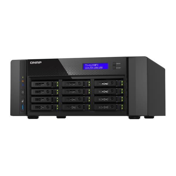 QNAP TS-h1290FX - Server NAS - 12 alloggiamenti - RAM 256 GB - 25 Gigabit Ethernet / 2.5 Gigabit Ethernet - iSCSI supporto