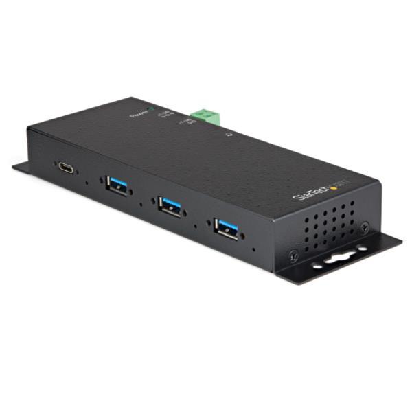 StarTech.com Hub USB C a 4 porte 10Gbps - Adattatore Hub industriale USB Type-C con 3xUSB-A e 1xUSB-C - Host USB-C o USB-A (HB31C3A1CME) - Hub - 1 x USB-C + 3 x USB 3.1 - desktop - 110 - 230 V CA