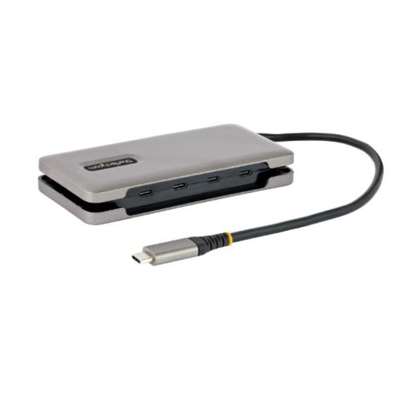 Hub USB-C a 4 porte - Multipresa USB Type-C Portatile con Power Delivery 100W Pass-Through - Ciabatta USB 3.1 10Gbps con cavo avvolgente da 32 cm - SplitterReplicatore di Porte US