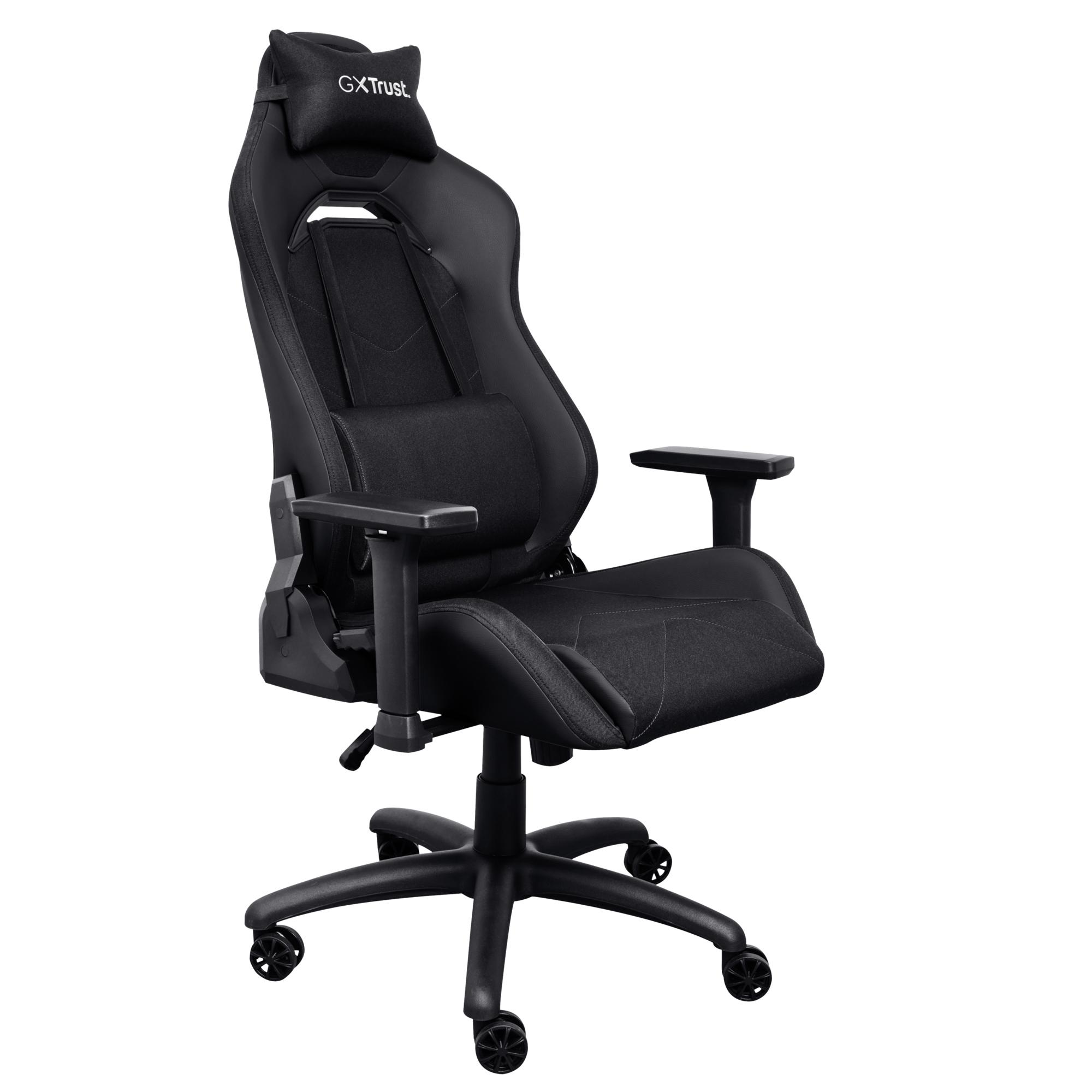 Trust GXT 714 Ruya - Sedia da gaming - braccioli - forma a T - inclinazione - girevole - plastica, cuoio con rivestimento PU, schiuma ad alta densità - nero