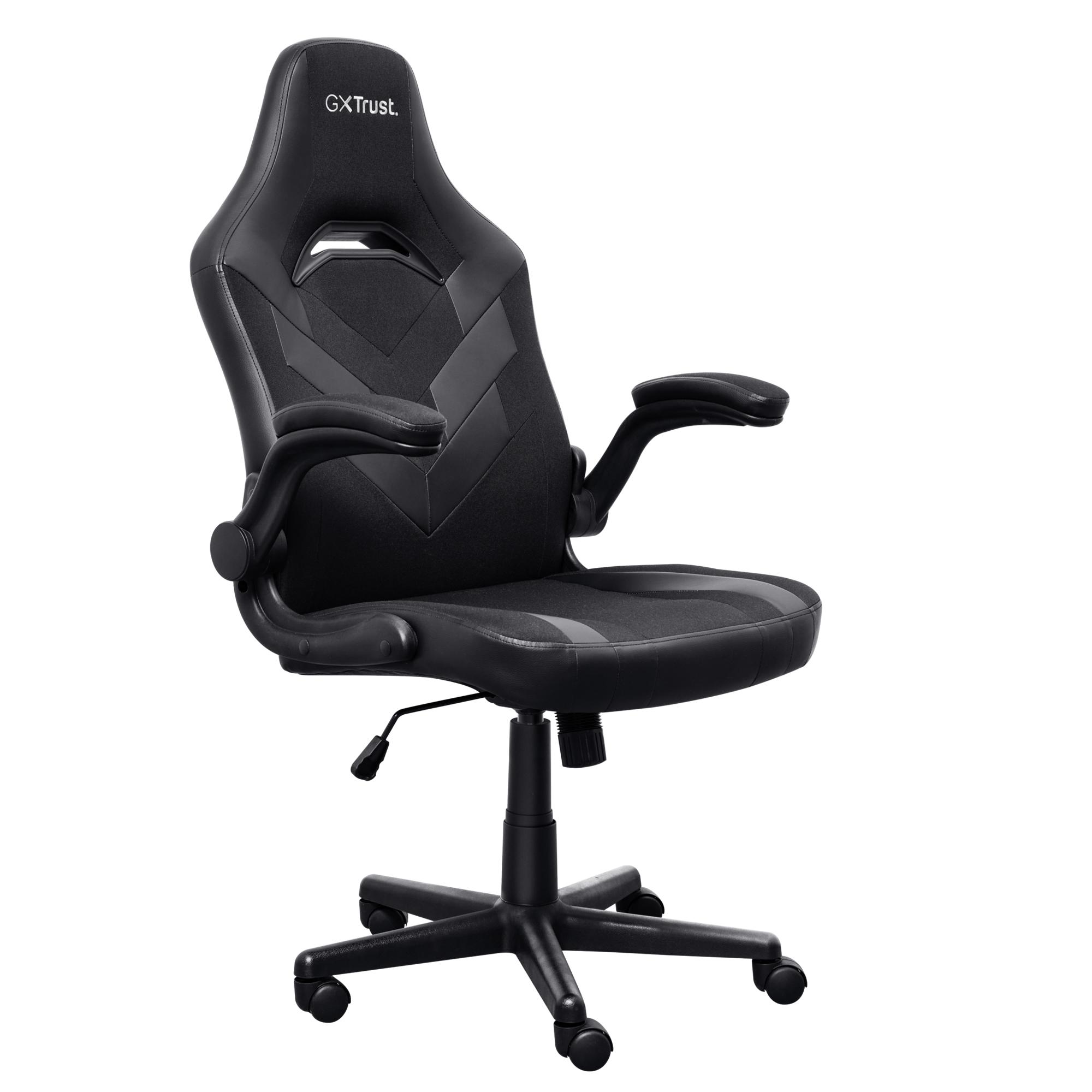 Trust GXT 703 RIYE - Sedia da gaming - braccioli - a "L" - inclinazione - girevole - pelle sintetica, tessuto elasticizzato - nero