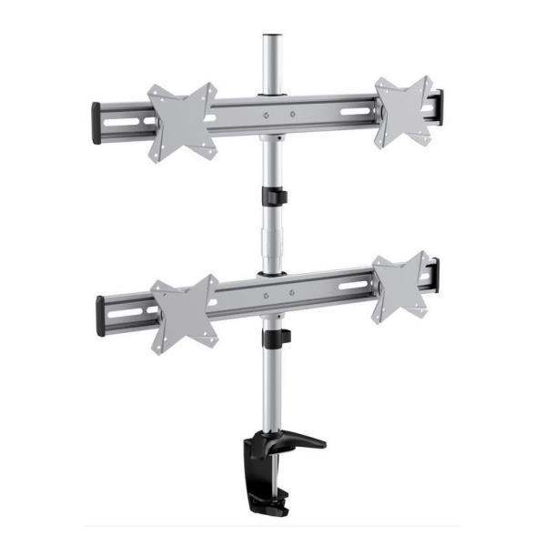 SOPAR Plano Desk 23-1010 Q - Kit montaggio (montaggio su scrivania) - per 4 monitor - Alluminio - argento - dimensione schermo: 13"-23"