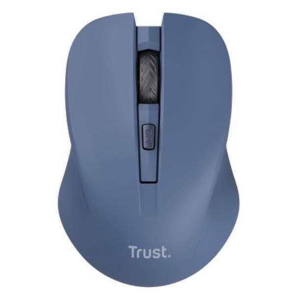 Trust Mydo - Mouse - silenzioso - per destrorsi e per sinistrorsi - ottica - 4 pulsanti - senza fili - 2.4 GHz - ricevitore wireless USB - blu
