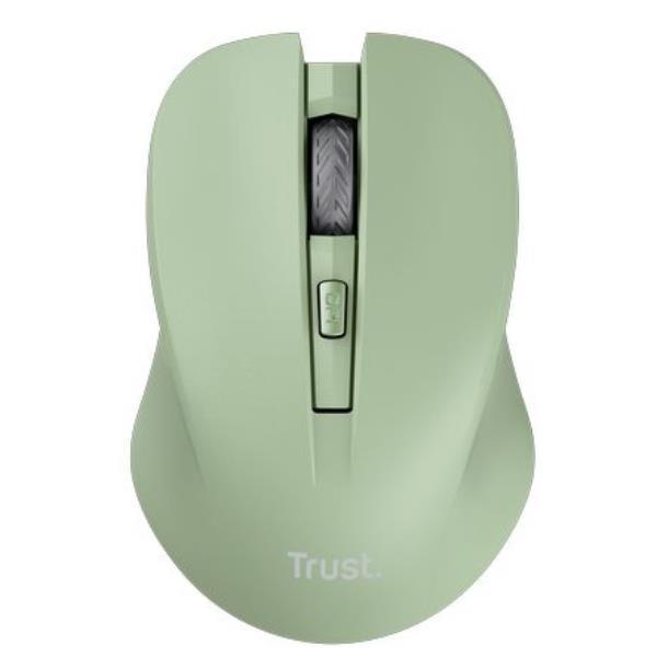 Trust Mydo - Mouse - silenzioso - per destrorsi e per sinistrorsi - ottica - 4 pulsanti - senza fili - 2.4 GHz - ricevitore wireless USB - verde