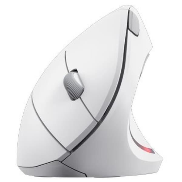 Trust Verto - Mouse verticale - ergonomico - per destrorsi - ottica - 6 pulsanti - senza fili - 2.4 GHz - ricevitore wireless USB - bianco