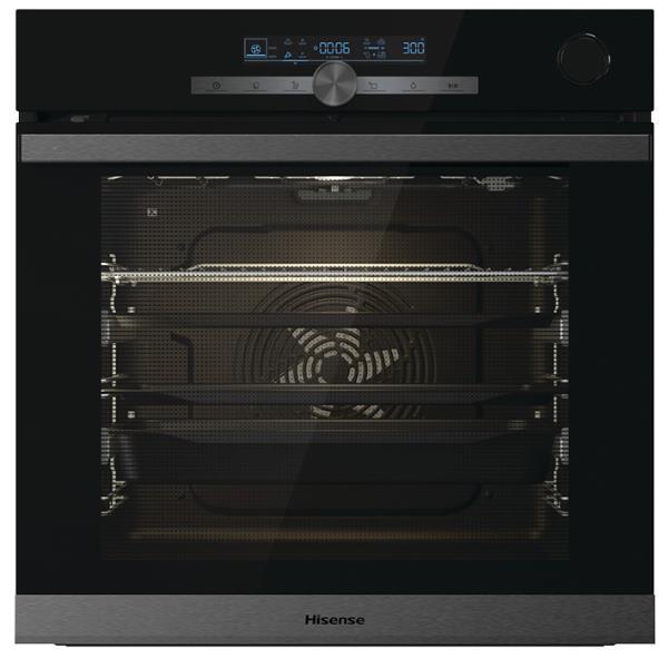 Hisense Essential BSA66334PG - Forno - con funzione a vapore - da incasso - nicchia - larghezza: 56 cm - prof. 55 cm - altezza: 59 cm - con sistema autopulente - Classe A+ - nero