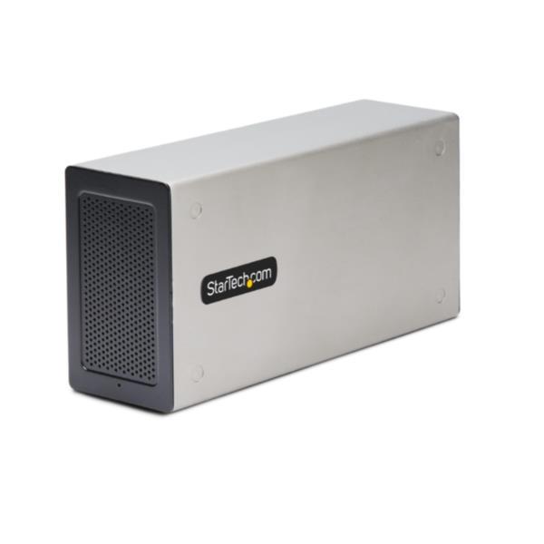 StarTech.com Chassis Thunderbolt 3 PCIe, Enclosure esterna con doppi slot PCI Express, Box PCIe per laptop/Desktop/All-In-One, uscita 8K/4K tramite porte TB3/DP 1.4, per schede di acquisizione video/fibra/Ethernet, Cablato, Thunderbolt 3, Argento, 8K Ultr